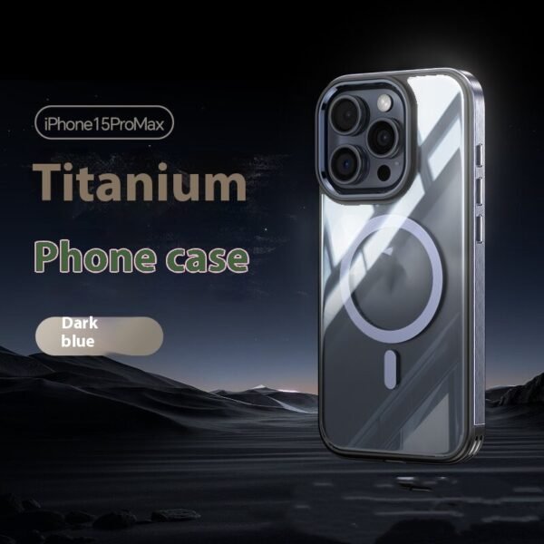 Titanium Frame Four-corner Invisible Airbag Transparent Magnetic Phone Case - Image 8